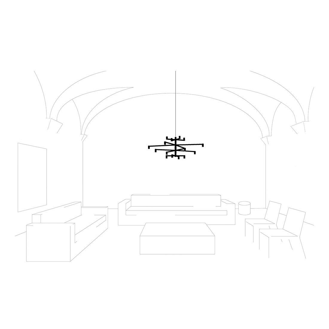 Vibia The Edit - Nexum redefines the chandelier as an architectural lighting system